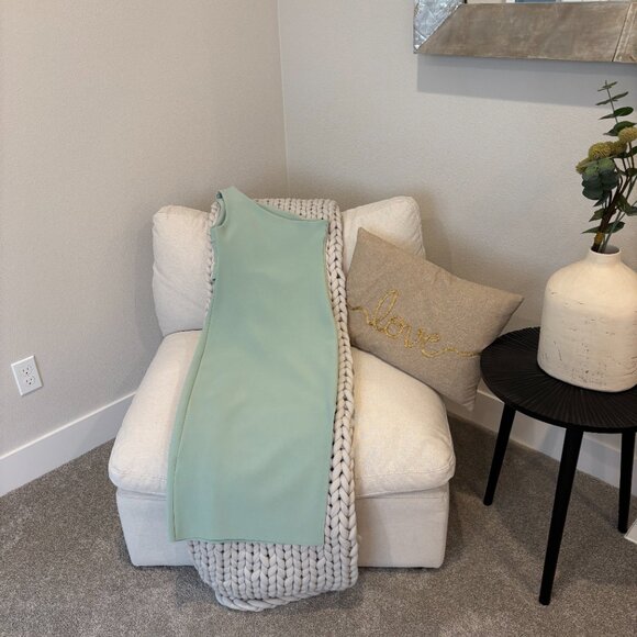 Petal & Pup Nadene One-Shoulder Midi Dress in Mint - Picture 6 of 14